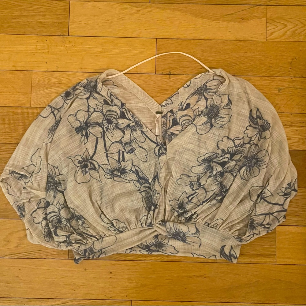 Free People Floral Dolman Sleeve Top
